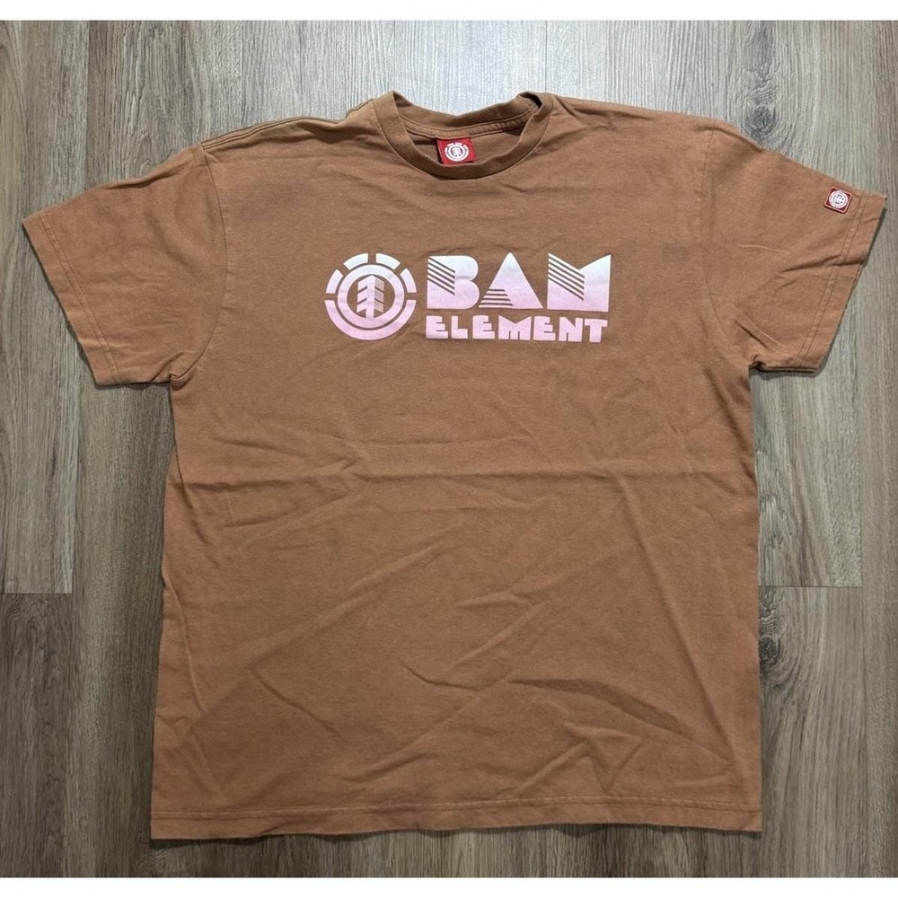 Y2K‎ Element BAM Skateboarding Brown T Shirt Size L